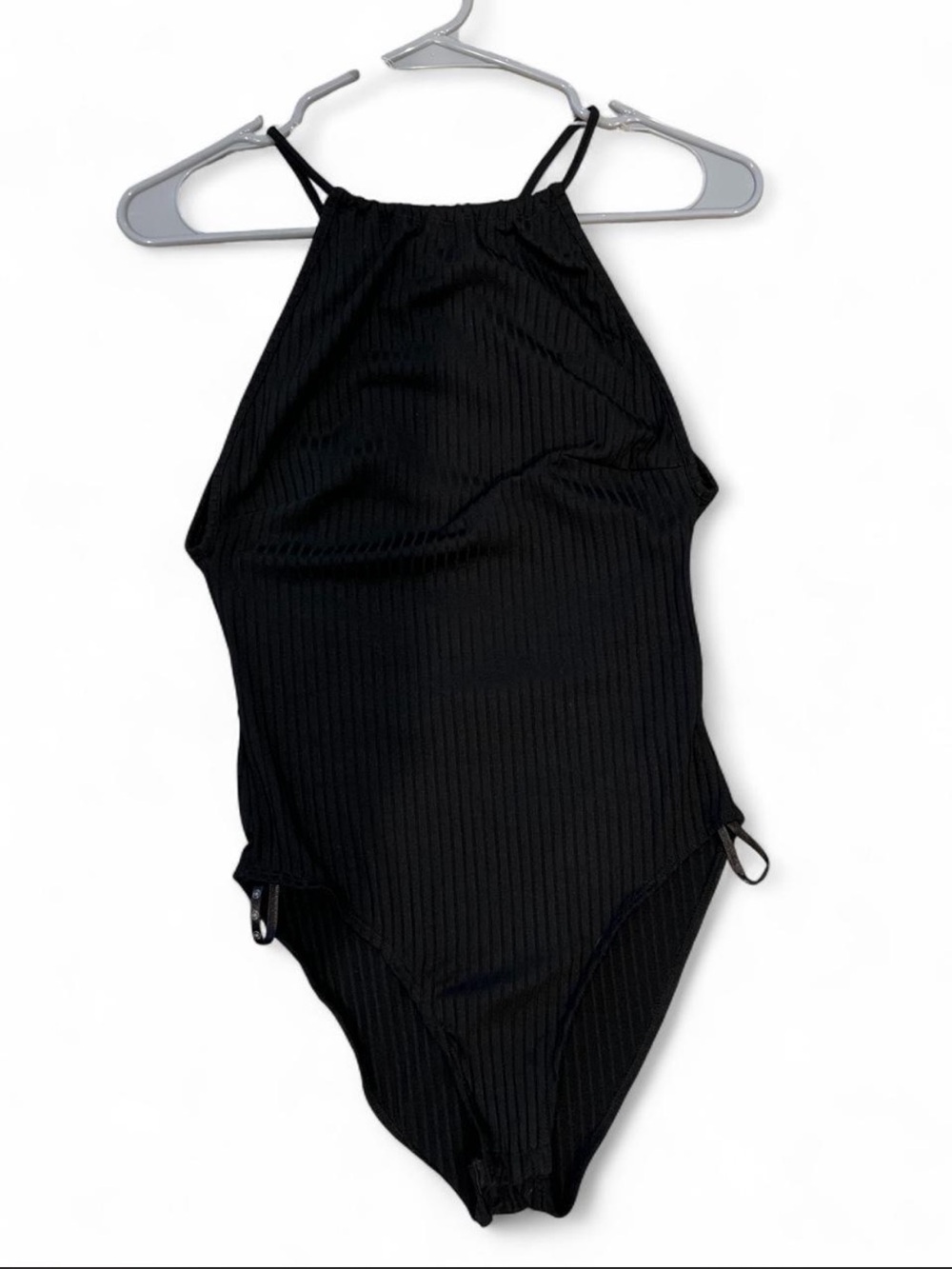 Ribbed tie back bodysuit